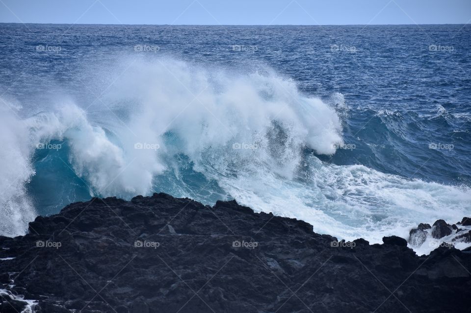 Waves so giant today that when they hit the rocks it sounded like gunshots.