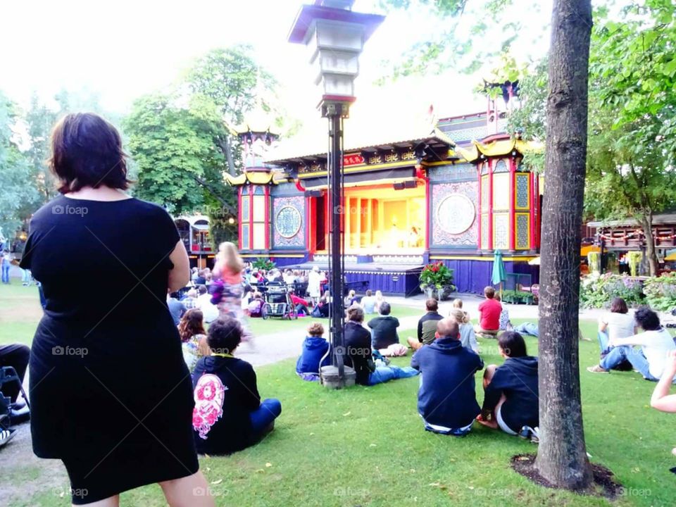 People watching stage shows