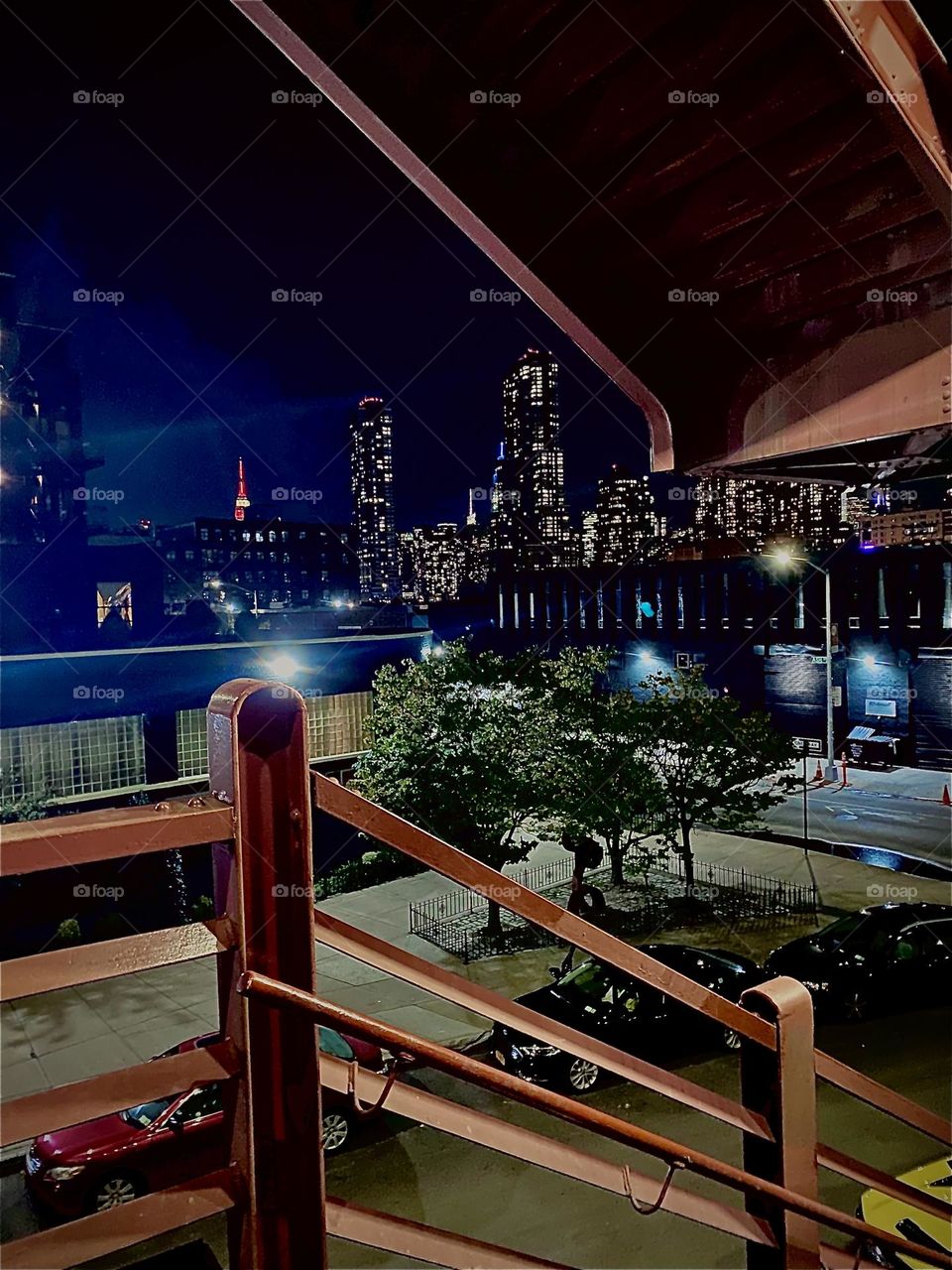 Seen from the pedestrian lane of the “Pulaski Bridge” at “Newtown Creek” from the “Greenpoint’s”, Bklyn side at nighttime during the summer months of 2022 this sparkly urban impression is truly memorable and beautiful. Hypnotic Productions