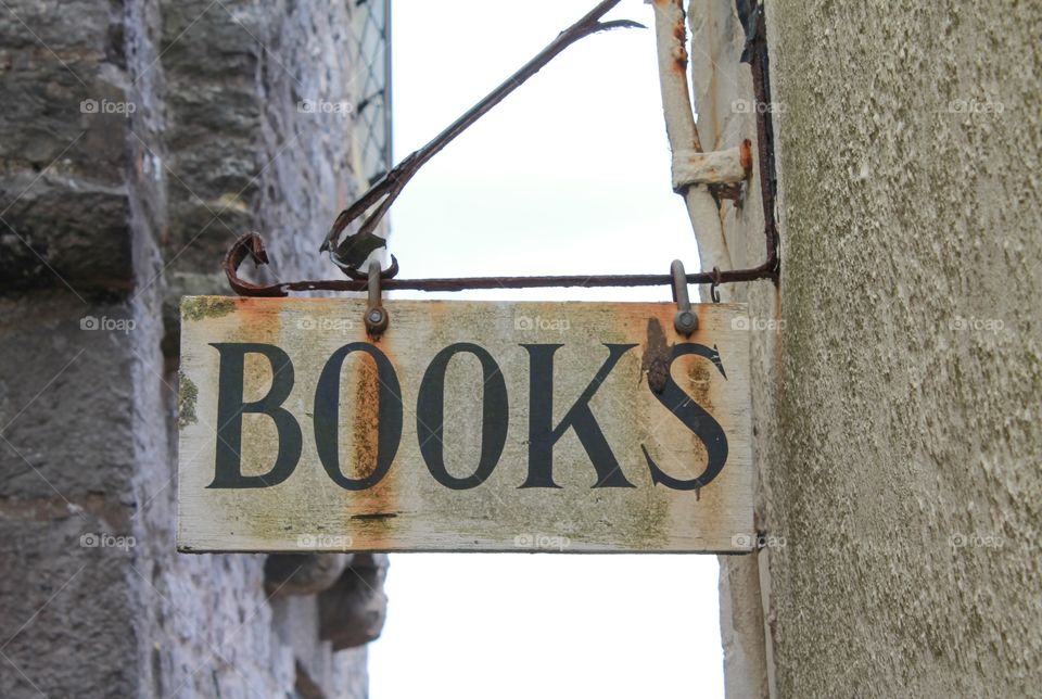 Vintage book sign