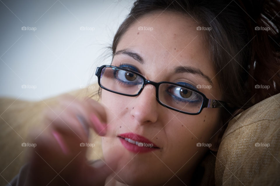 Girl doing st Valentine's Day love signal 