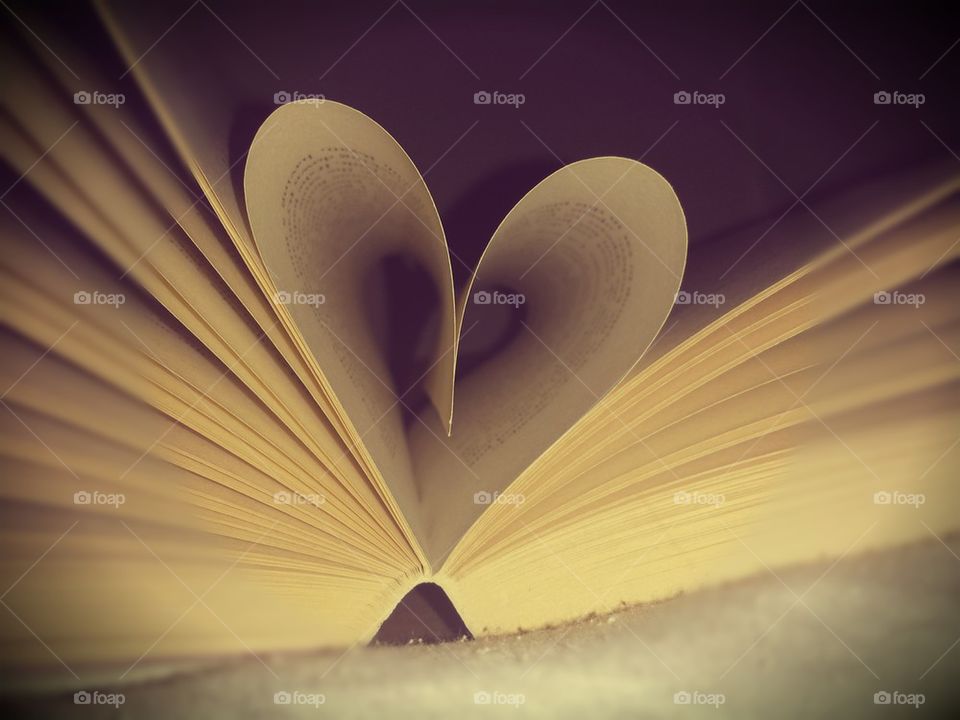 Heart shape made with book page