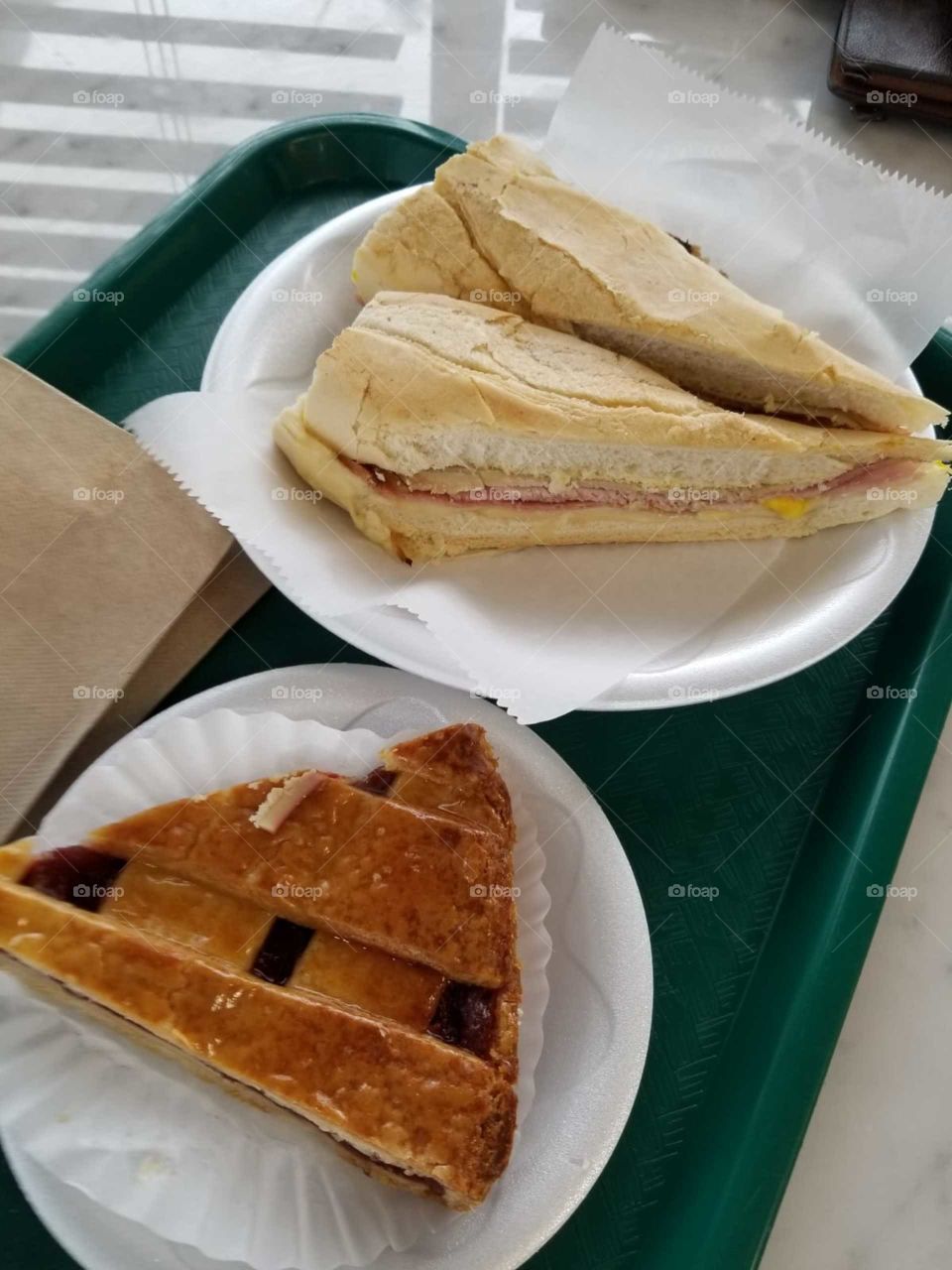 Guava Pie and Cuban sandwich 
