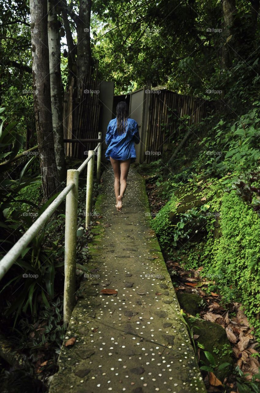 Girl walking in nature