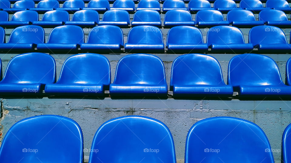 blue seats in the stadium