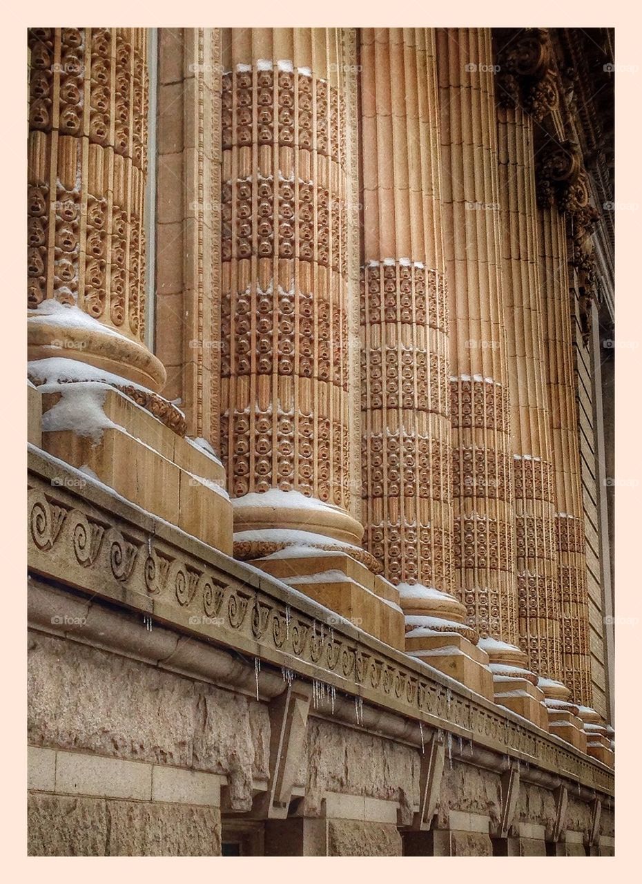 Columns in the snow