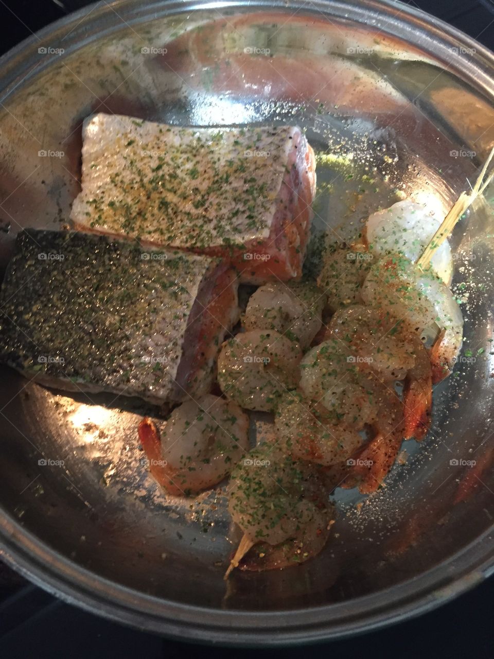 Alaskan Salmon and fresh shrimp 