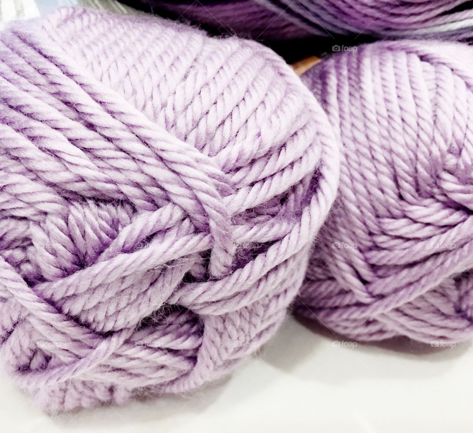 Ball of purple yarn