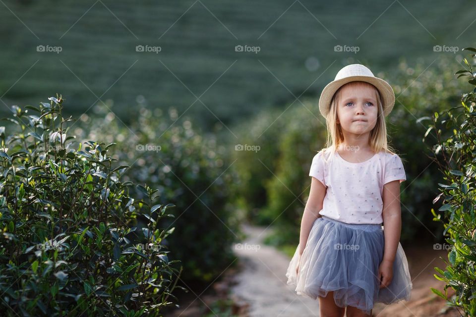 Little Caucasian feeling disgust outdoor 