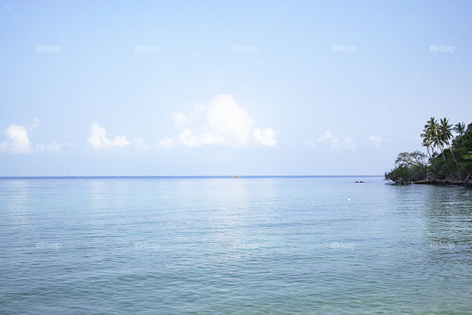 The beauty of the sky and the sea on Haad Salad beach at koh  Phangan , Suratthani in Thailand.