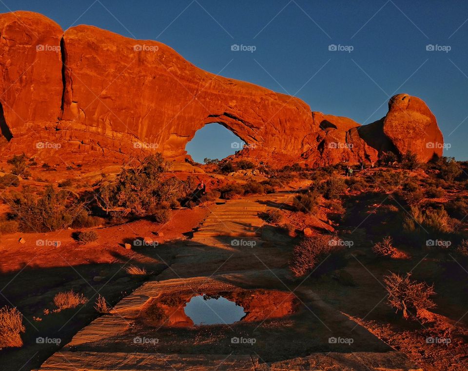 Arch in sunset