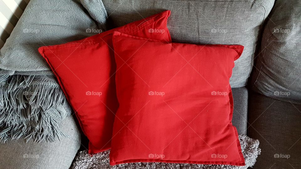Red pillows