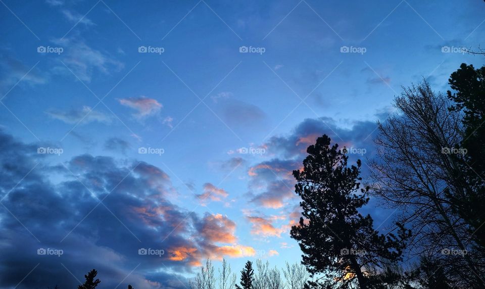 Sunset colorful clouds