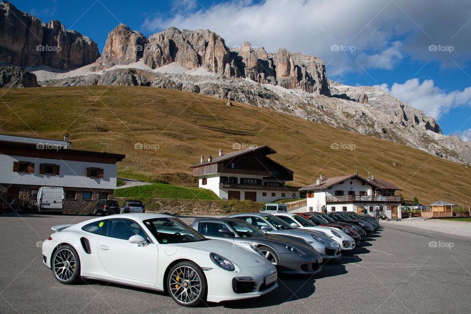 Parking lot in the mountains 