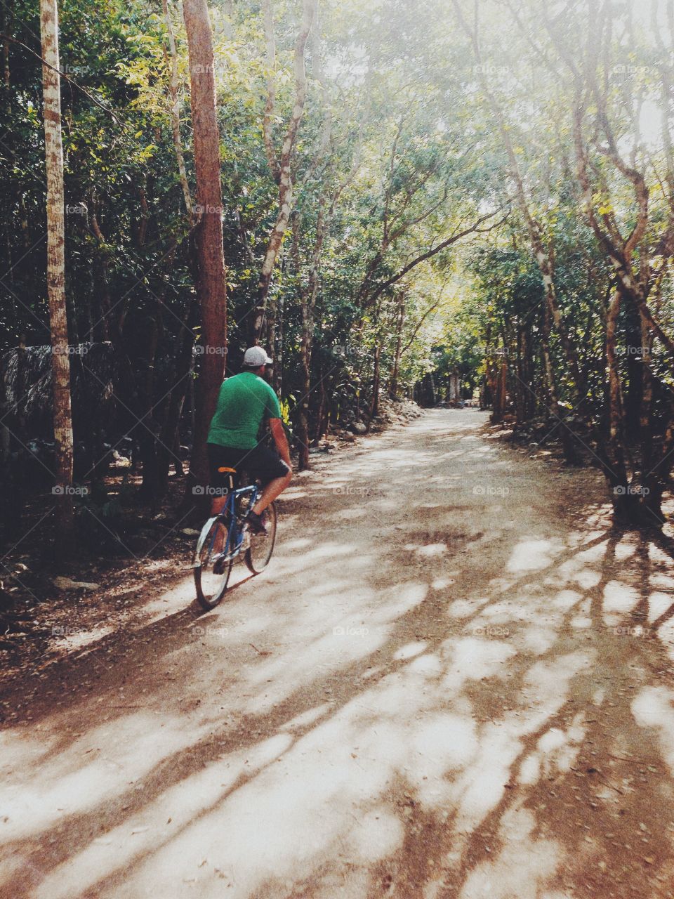 Jungle Biking. Biking in the jungle at Cobá, Mexico