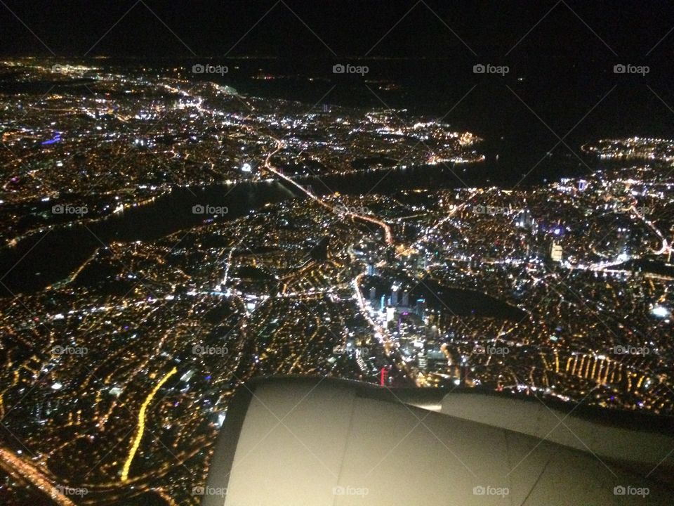 view of a commuter from aeroplane 