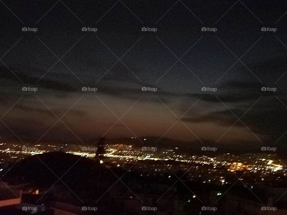 View Athens by night from Karea