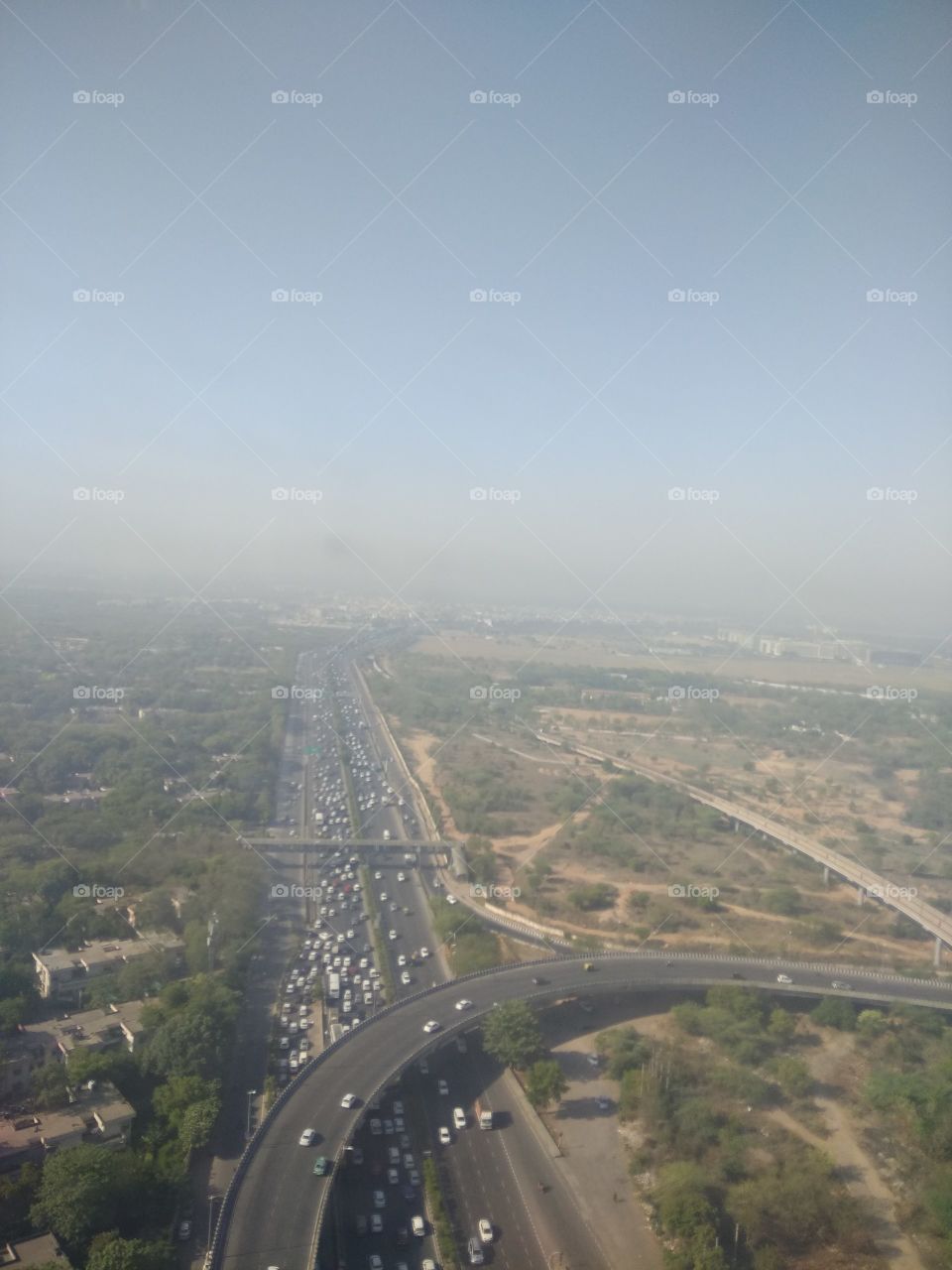 aerial view of delhi
