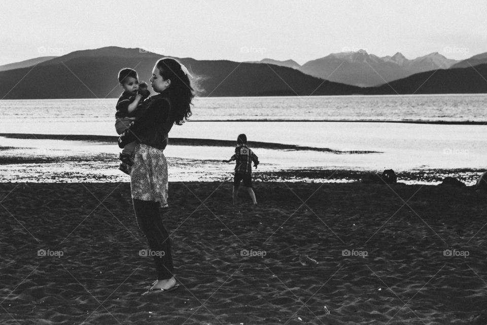 Cousins bonding on the beach 