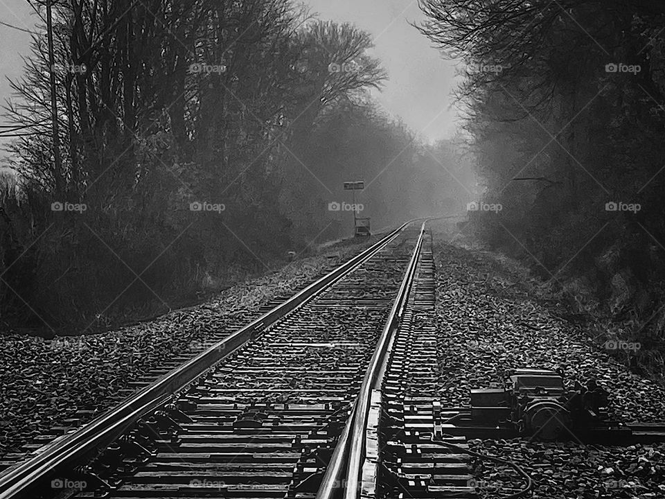 Train track in the morning 
