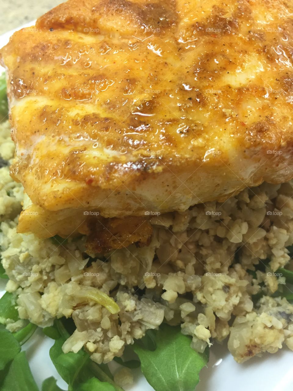 My Creation - Tandoori Cod on Cauliflower Rice