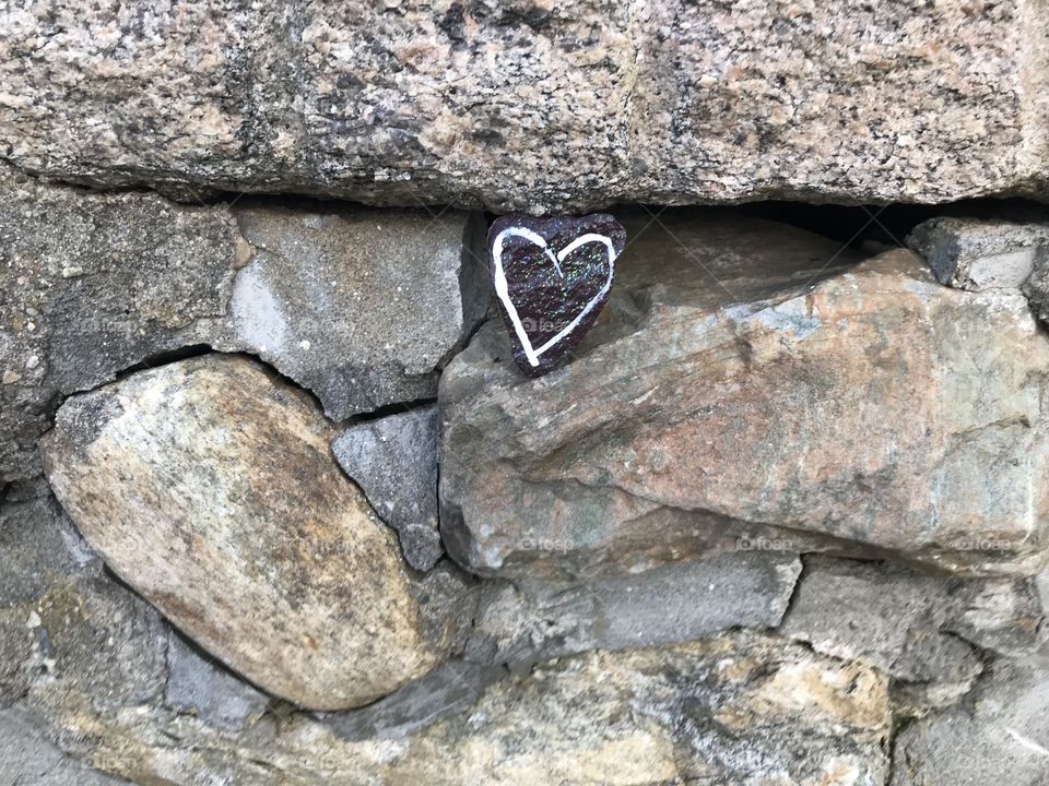 Heart in stone wall