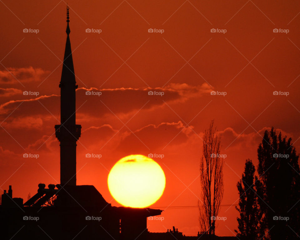 Minaret and Sunset