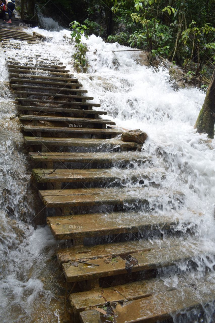 Stairs water waterfall