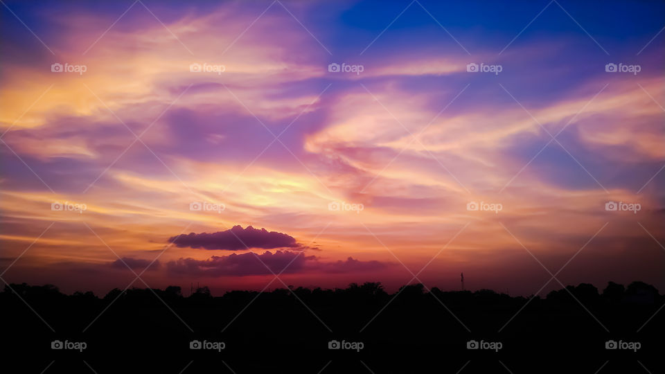 Twilight sky background with Colorful sky in twilight background