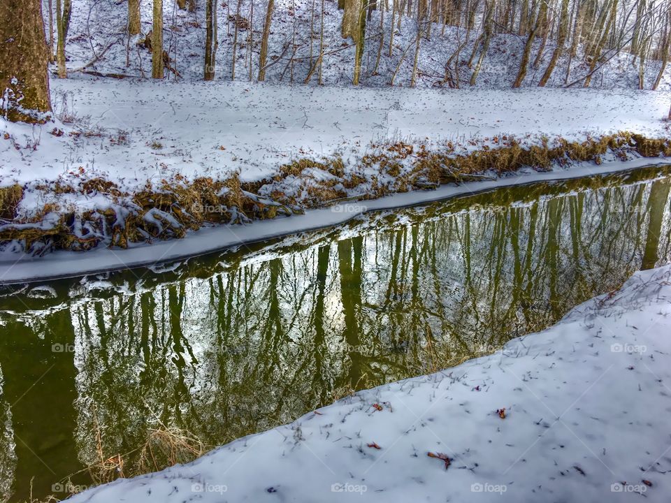 Creek with snow