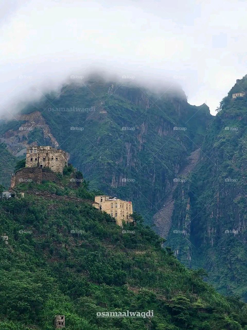 Glory be to God, the magnificent and picturesque view and the natural green trees are a view that is nothing more wonderful than it