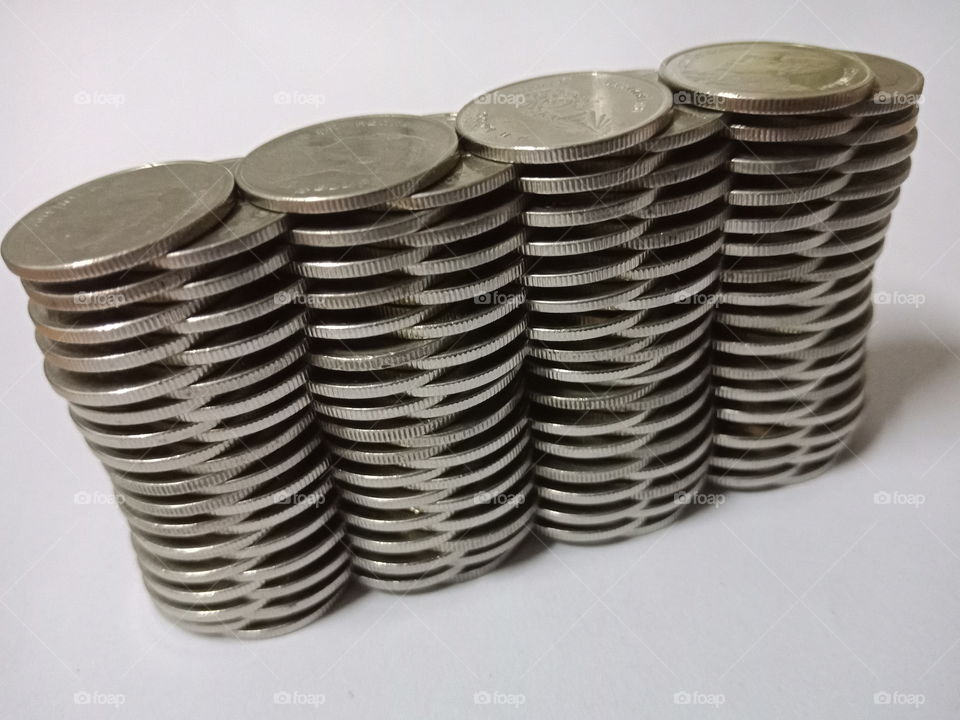 Stacked coins art