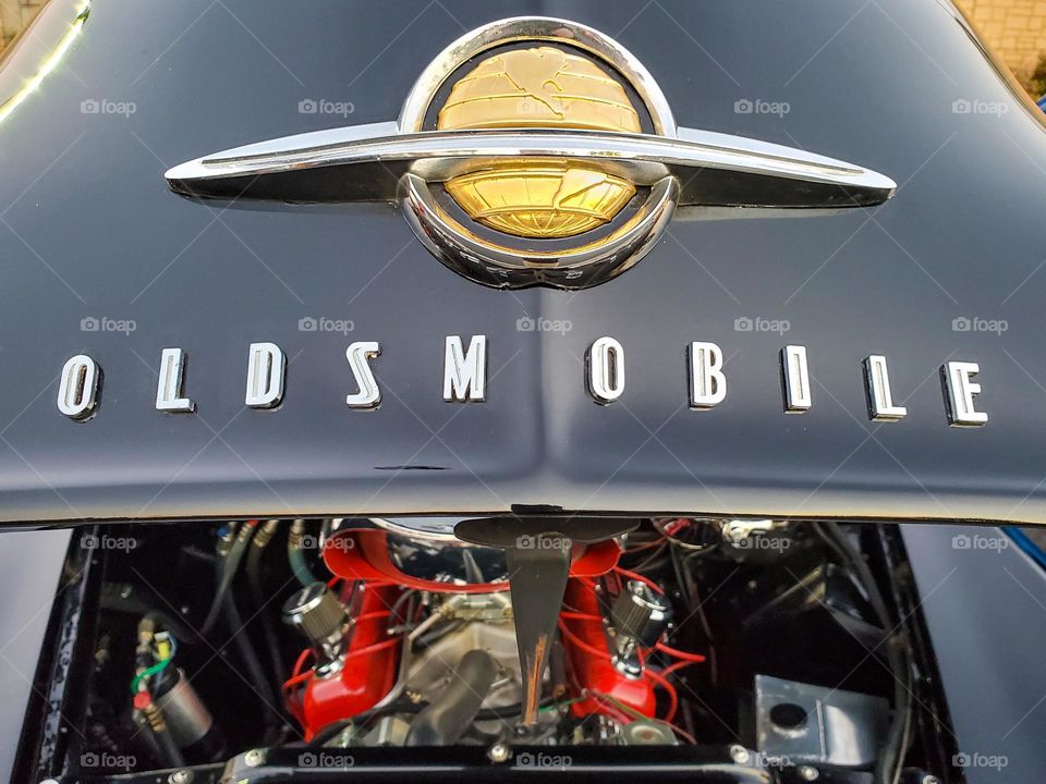 A beautiful classic Oldsmobile on display