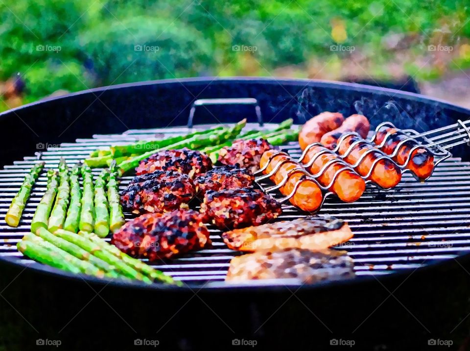 Barbequing on Sunday evening for the start of a beautiful Spring.