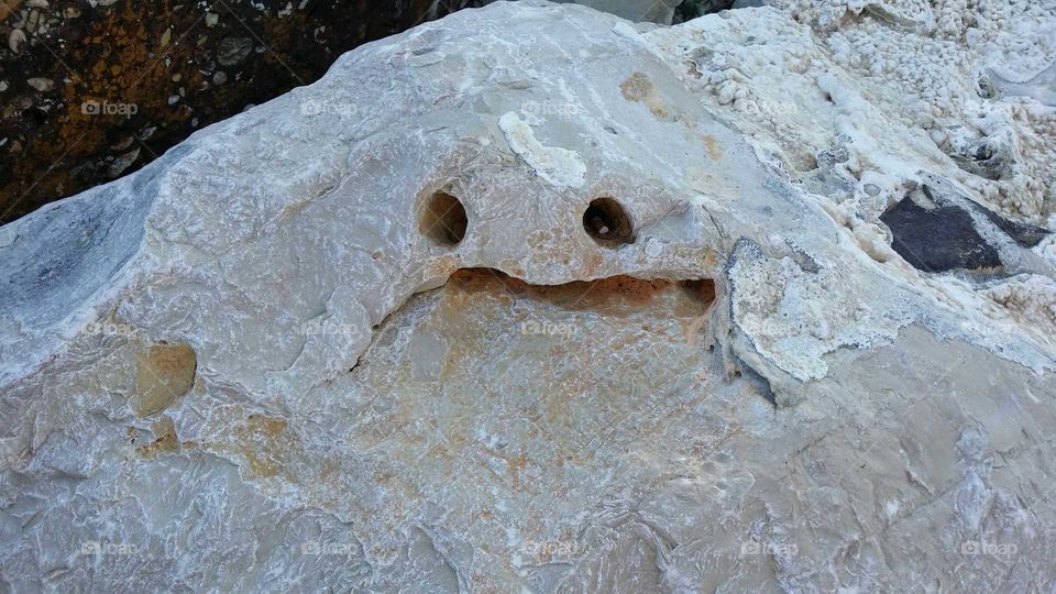 funny rock on the bank at the adriatic sea .Summer time!