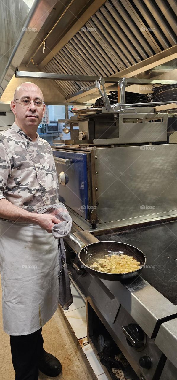 Trabajando en la cocina