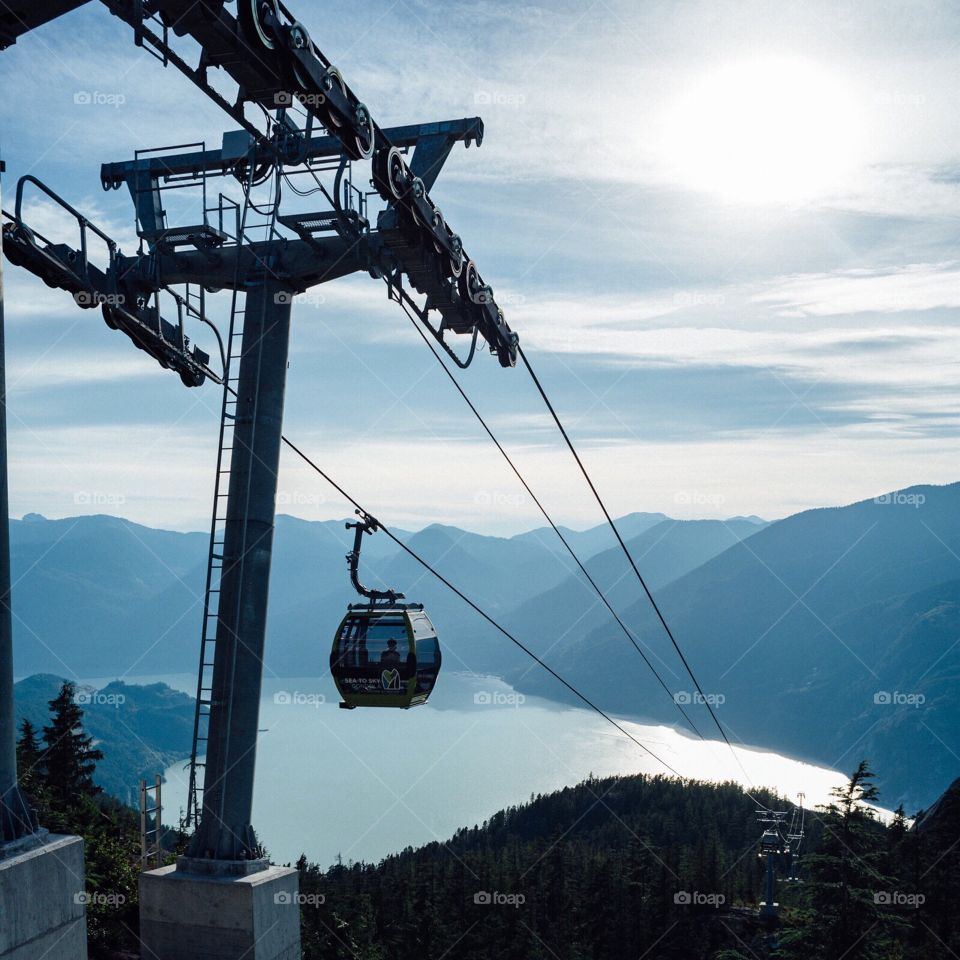Cable car up to the top of Canada's mountains 