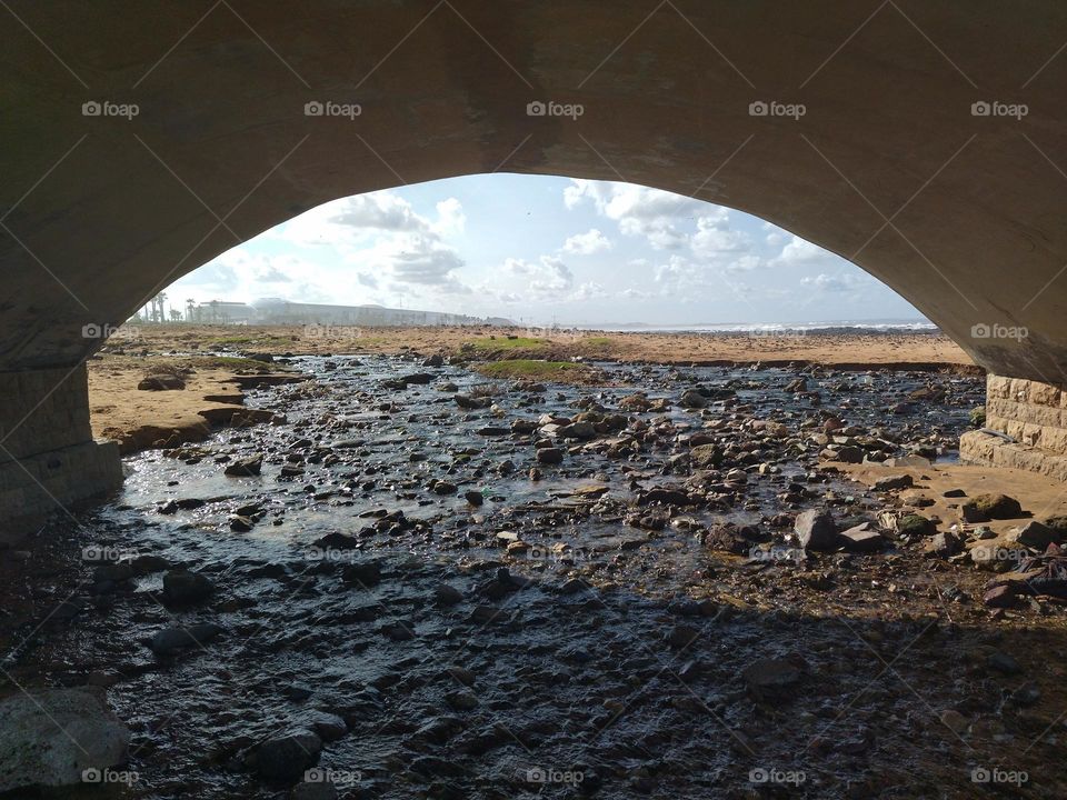 Under the bridge in the beach