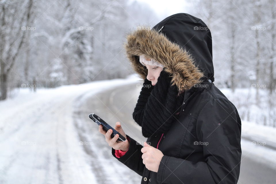 Girl using her phone