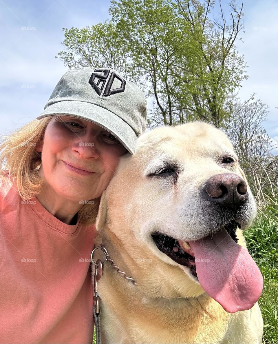 Woman with her Labrador 