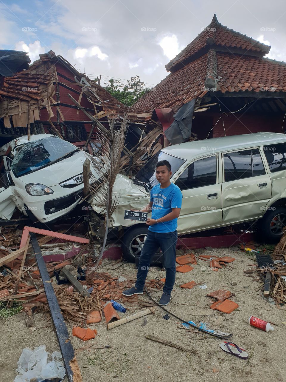The tsunami tragedy Anyer Indonesia 23 desember 2018