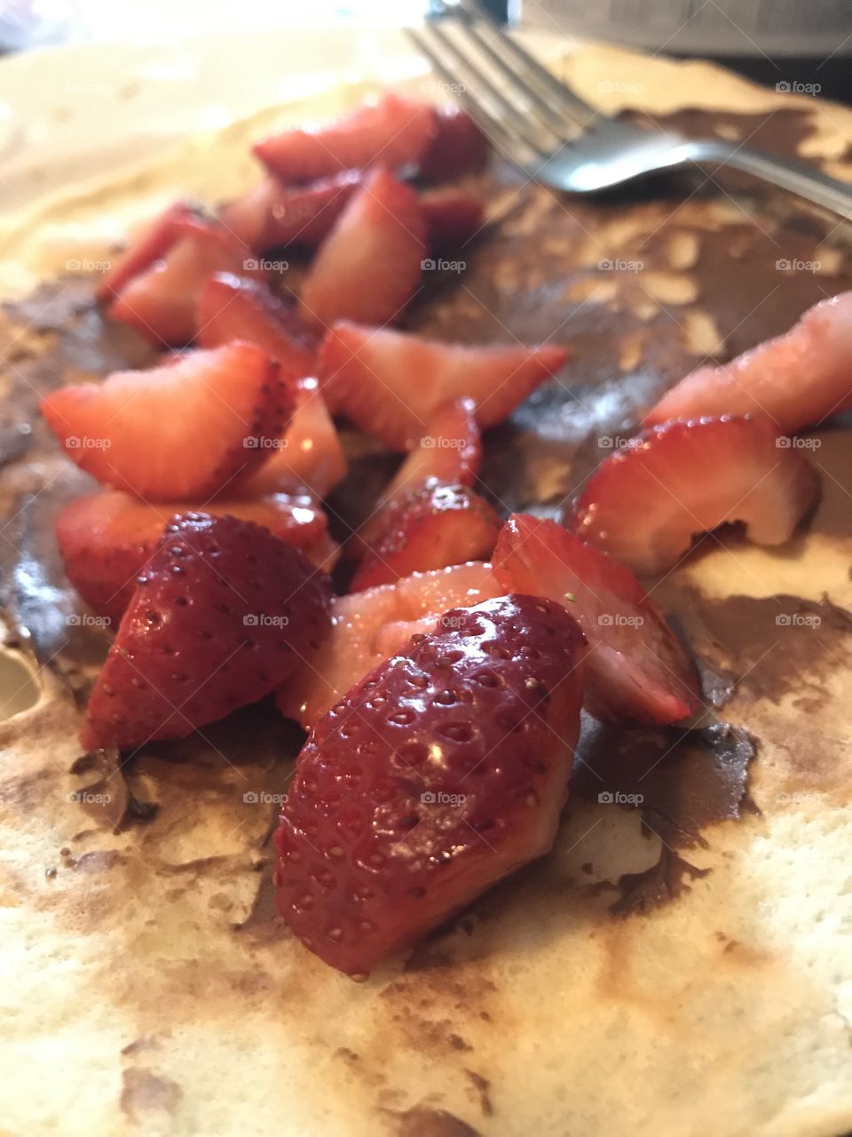Strawberries on a crepe