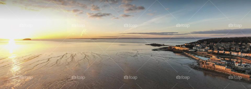 Weston super mare beautiful sunset scenery