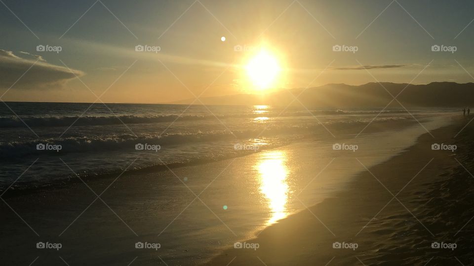 Sunset, Sun, Dawn, Beach, Water