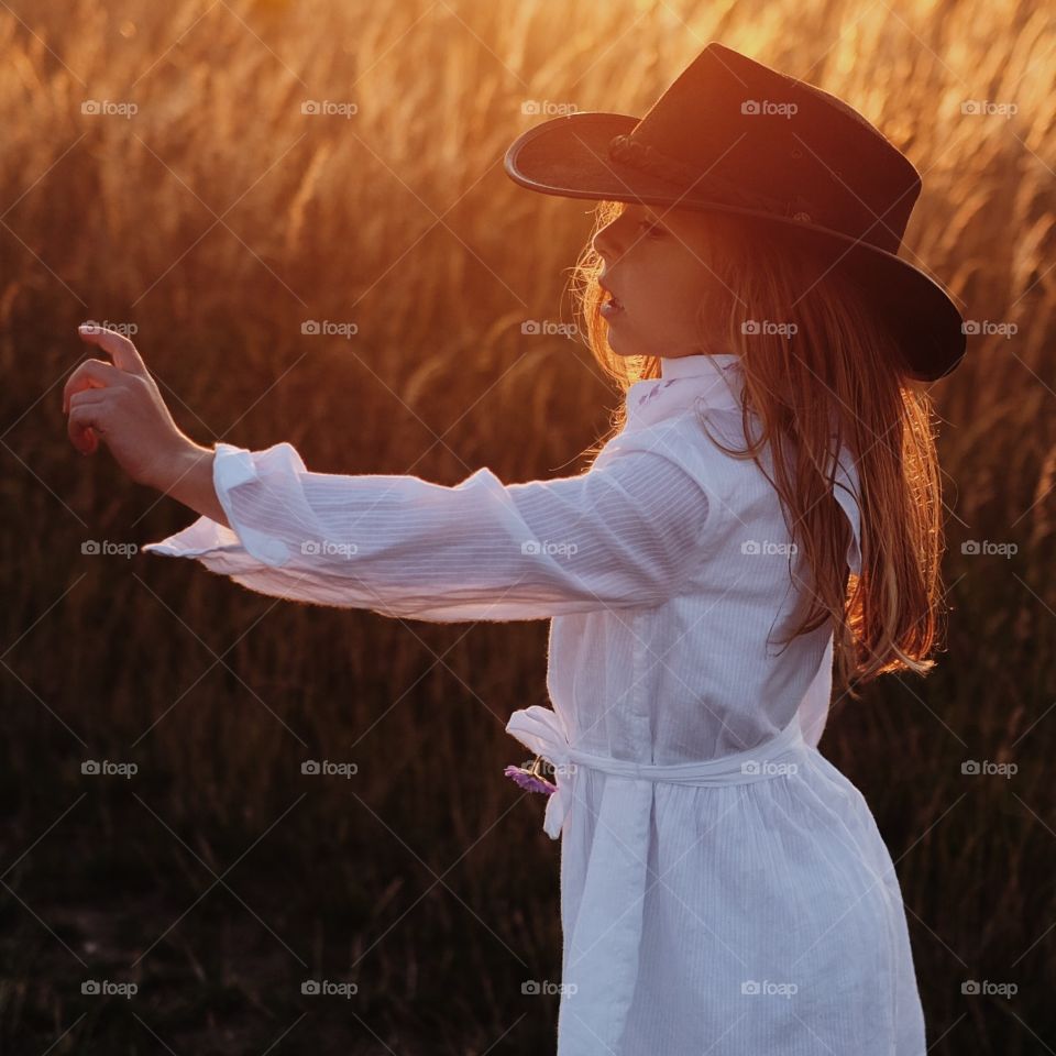 Sunset cowgirl