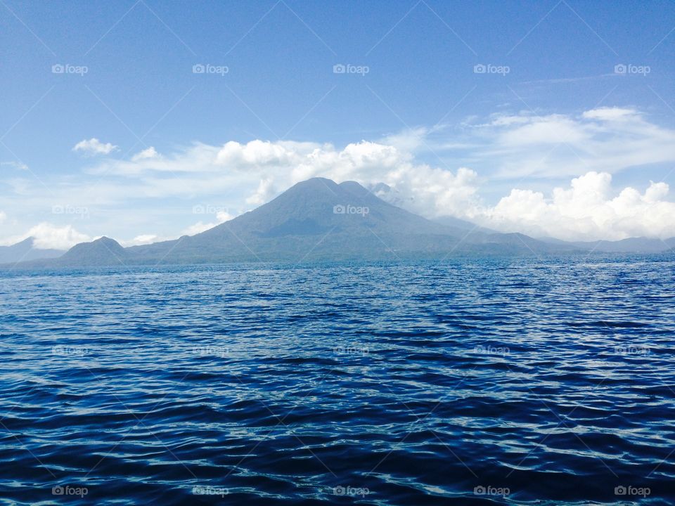 Volcanoes at Atitlan. Volcanoes surrounding Lake Atitlan in Guatemala