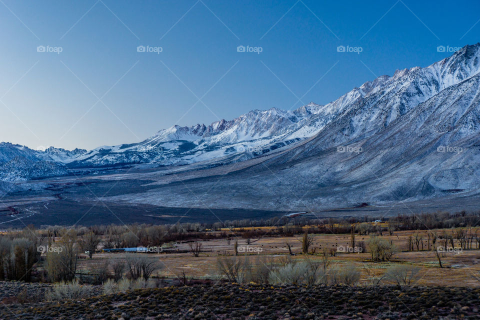 View of scenic landscape in winter