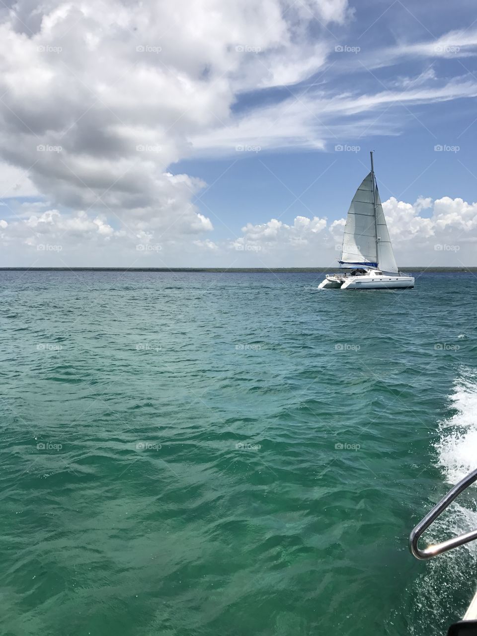 Sailboat in the waters of the Dominican Republic 