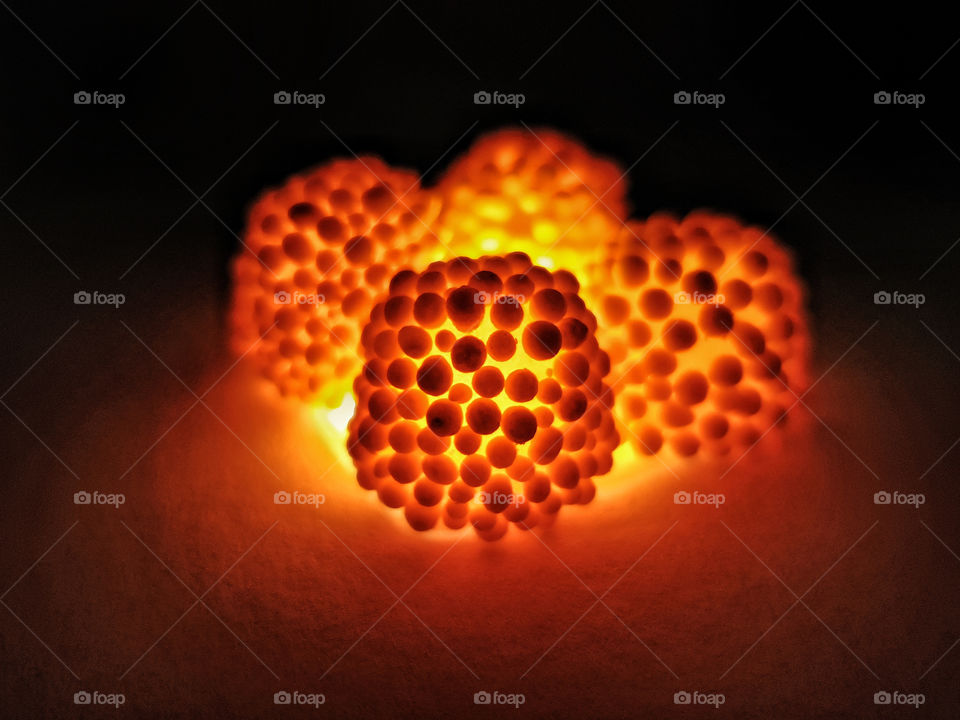 candy lit up from the bottom