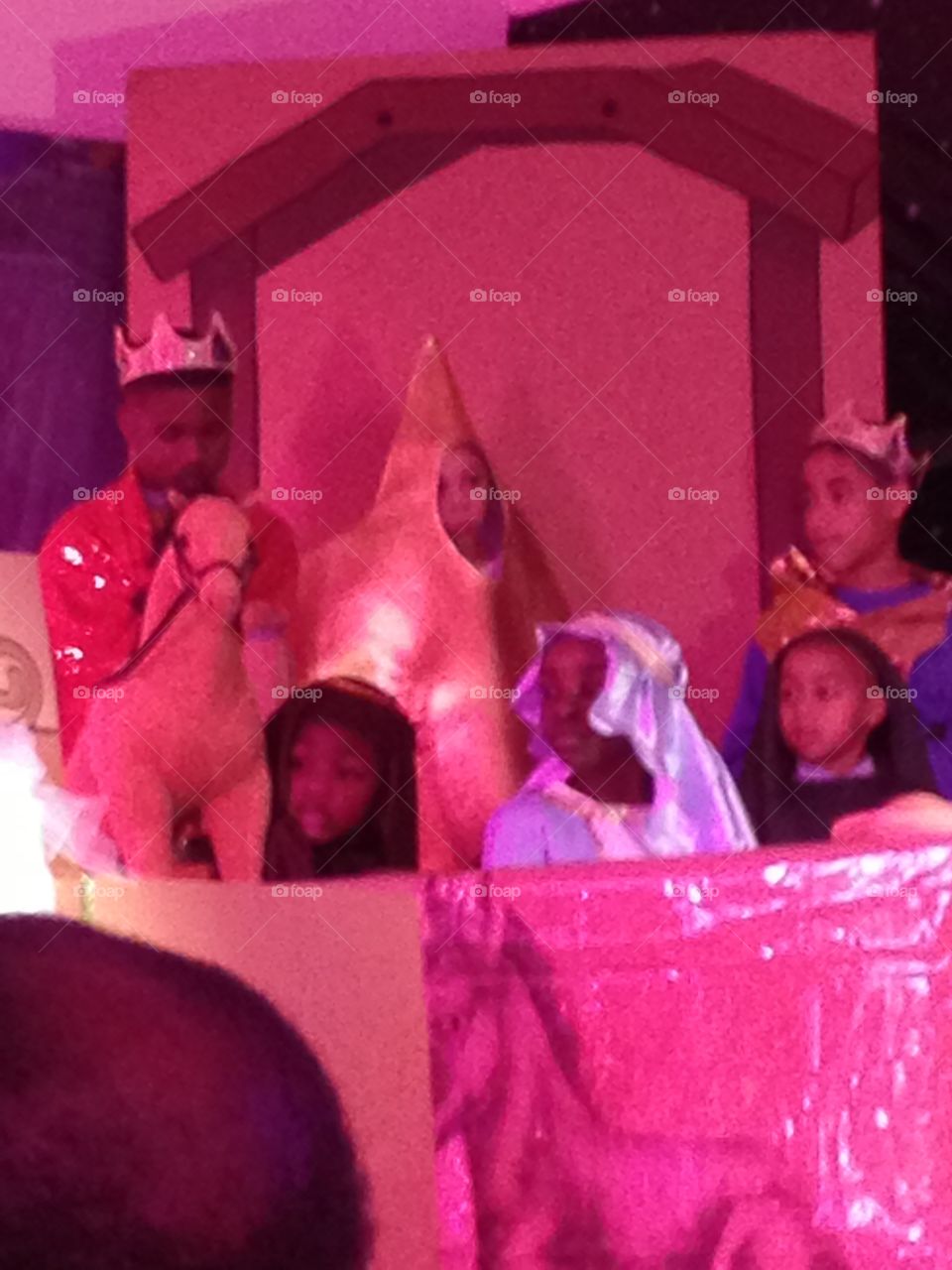 Church children acting out the birth of Jesus
